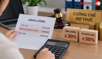 Cưỡng chế nợ thuế được khấu trừ tối đa bao nhiêu tiền lương, thu nhập hằng tháng?