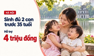 Hà Nội: Phụ nữ sinh đủ hai con trước 35 tuổi được hỗ trợ 4 triệu đồng