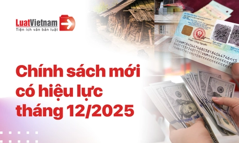 Chính sách mới hiệu lực tháng 12/2025