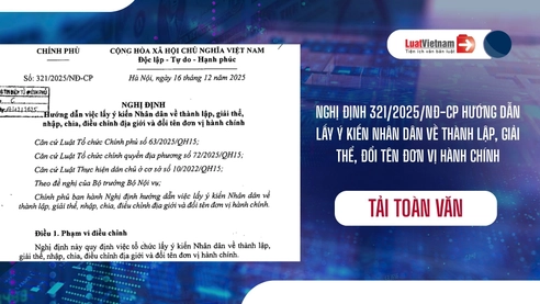 Tải Nghị định 321 2025 NĐ CP hướng dẫn lấy ý kiến Nhân dân về đơn vị hành chính