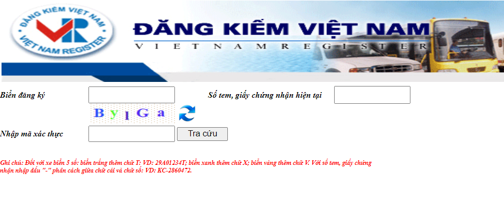 Trang tra cứu biển số định danh online