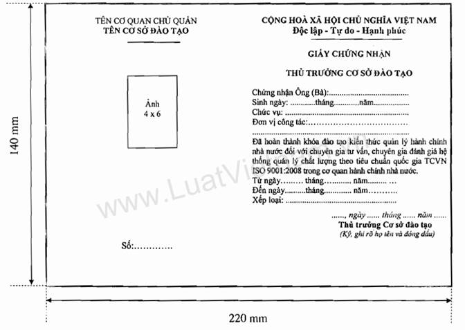 Thông tư 03/2010/TT-BKHCN của Bộ Khoa học và Công nghệ quy định về hoạt động đào tạo kiến thức quản lý hành chính nhà nước đối với chuyên gia tư vấn, chuyên gia đánh giá hệ thống quản lý chất lượng theo tiêu chuẩn quốc gia TCVN ISO 9001:2008 trong cơ quan hành chính nhà nước