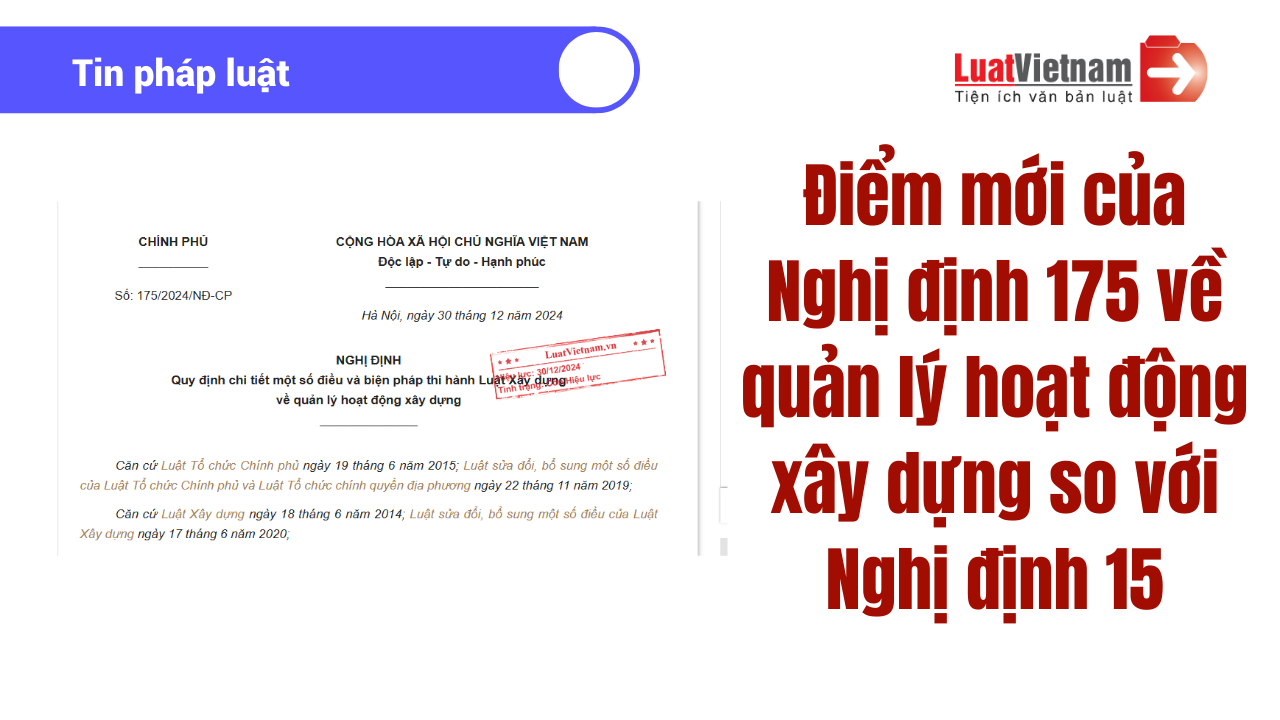 điểm mới của Nghị định 175 