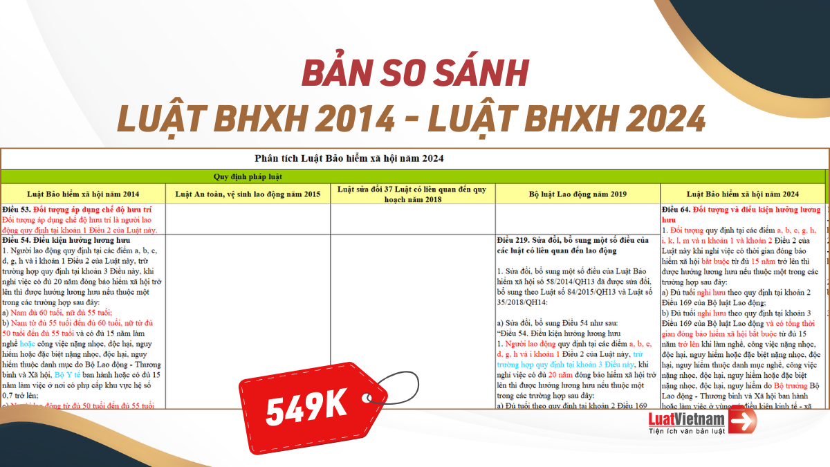 So sánh Luật BHXH 2024 và Luật BHXH 2014 So sánh Luật BHXH 2024 và Luật BHXH 2014