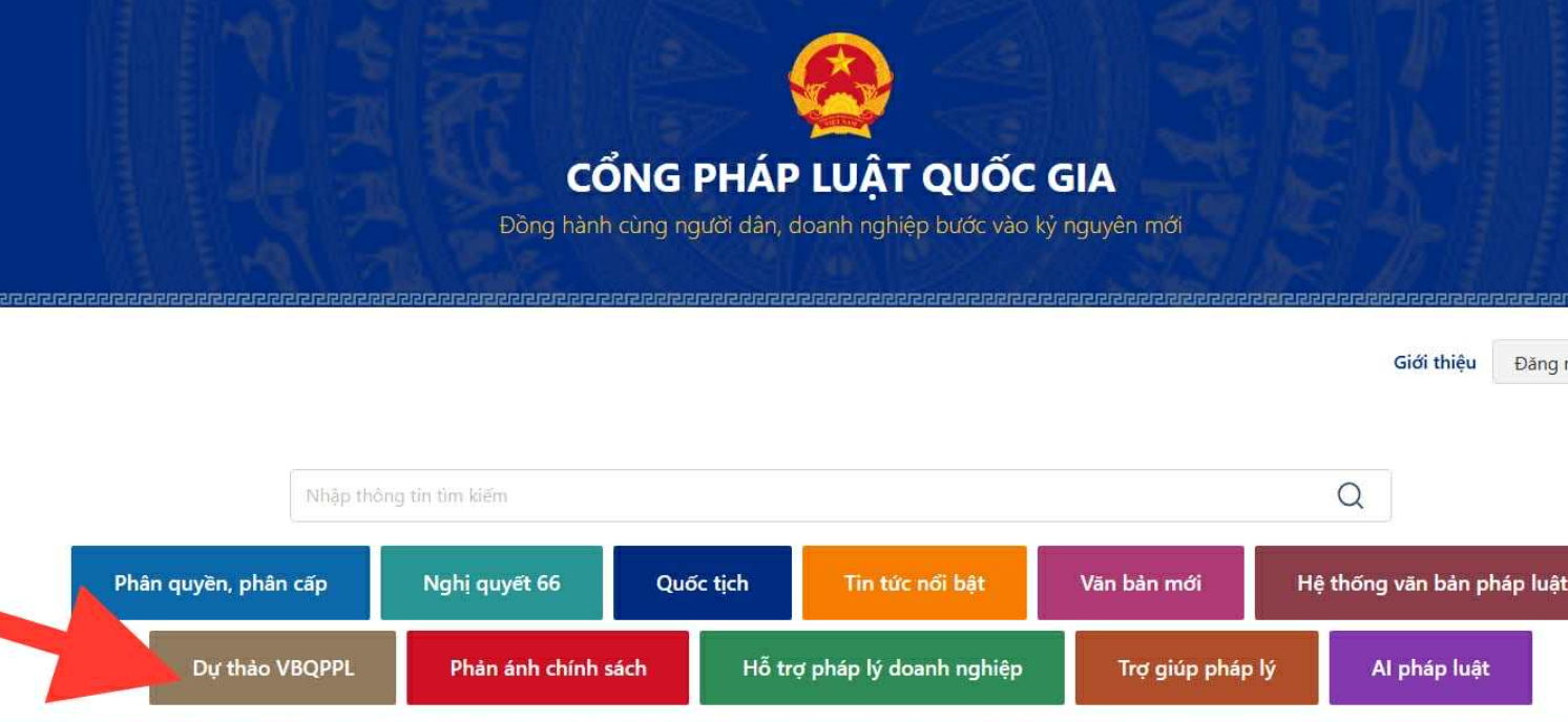 Dự thảo văn bản quy phạm pháp luật sẽ được đăng trên Cổng Pháp luật Quốc gia Dự thảo văn bản quy phạm pháp luật sẽ được đăng trên Cổng Pháp luật Quốc gia