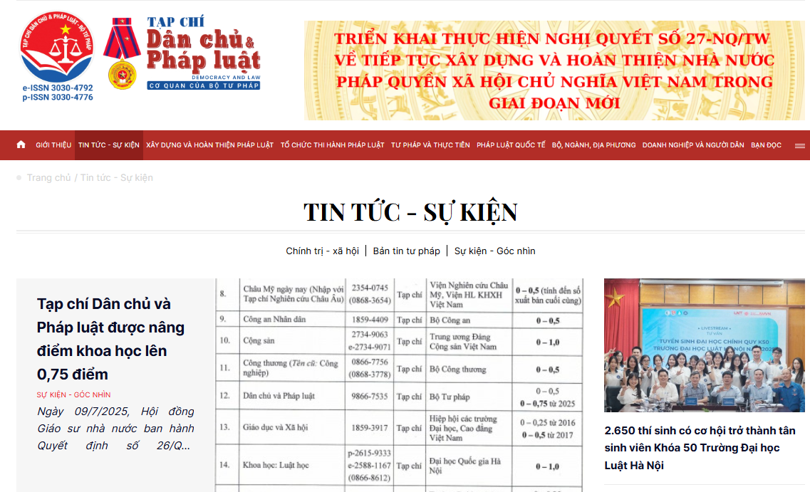 Tạp chí Dân chủ & Pháp luật tuyển dụng cộng tác viên Tạp chí Dân chủ & Pháp luật tuyển dụng cộng tác viên
