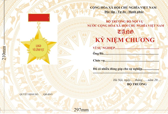 Thông tư 14/2019/TT-BNV của Bộ Nội vụ về việc quy định tặng Kỷ niệm chương về các lĩnh vực thuộc thẩm quyền quản lý của Bộ Nội vụ