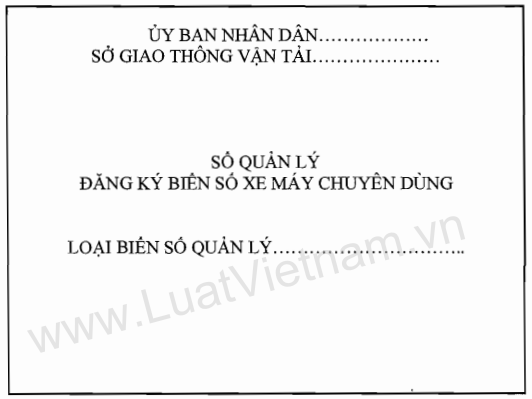 Thông tư 20/2010/TT-BGTVT của Bộ Giao thông Vận tải quy định về cấp, đổi, thu hồi đăng ký, biển số xe máy chuyên dùng có tham gia giao thông đường bộ