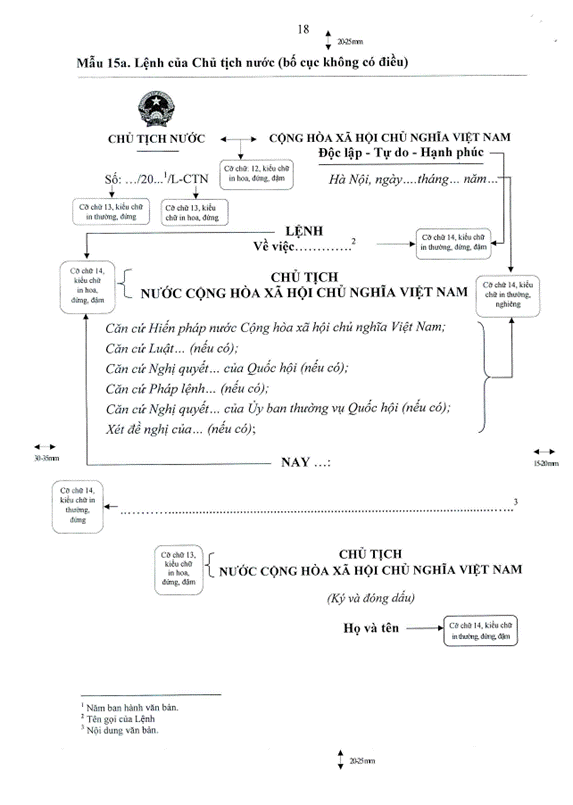 Nghị quyết 351/2017/UBTVQH14 của Ủy ban Thường vụ Quốc hội về việc quy định thể thức và kỹ thuật trình bày văn bản quy phạm pháp luật của Quốc hội, Ủy ban Thường vụ Quốc hội, Chủ tịch nước