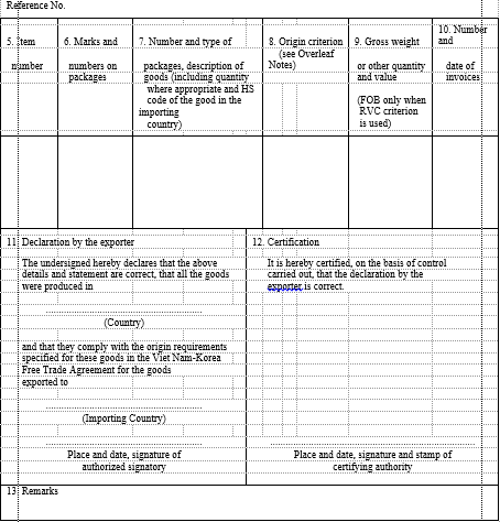 Thông tư 40/2015/TT-BCT của Bộ Công Thương về việc quy định thực hiện quy tắc xuất xứ trong Hiệp định Thương mại tự do Việt Nam - Hàn Quốc