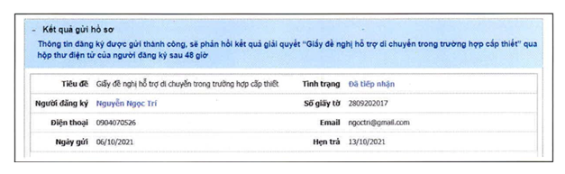 Công văn 10722/SGTVT-VP của Sở Giao thông Vận tải Thành phố Hồ Chí Minh về việc hướng dẫn đăng ký hỗ trợ di chuyển trong trường hợp cấp thiết