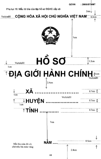 Quyết định số 12/2008/QĐ-BTNMT của Bộ Tài nguyên và Môi trường về việc ban hành “Quy chuẩn kỹ thuật quốc gia về phân định địa giới hành chính và lập hồ sơ địa giới hành chính các cấp
