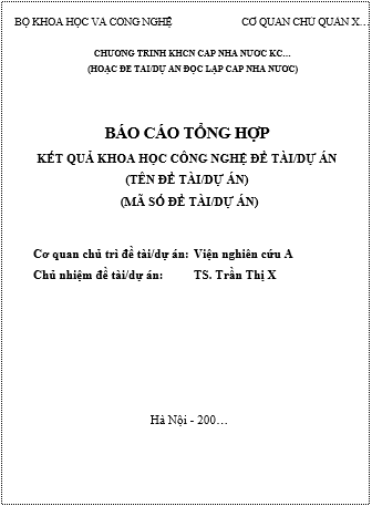 Thông tư 12/2009/TT-BKHCN của Bộ Khoa học và Công nghệ hướng dẫn đánh giá nghiệm thu đề tài khoa học và công nghệ, dự án sản xuất thử nghiệm cấp nhà nước