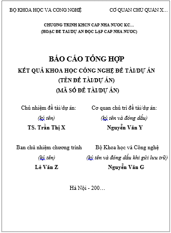 Thông tư 12/2009/TT-BKHCN của Bộ Khoa học và Công nghệ hướng dẫn đánh giá nghiệm thu đề tài khoa học và công nghệ, dự án sản xuất thử nghiệm cấp nhà nước