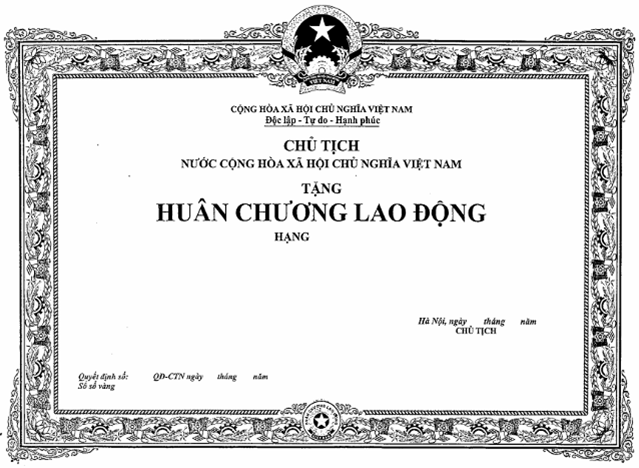 Nghị định 85/2014/NĐ-CP của Chính phủ về việc quy định mẫu huân chương, huy chương, huy hiệu, kỷ niệm chương; mẫu bằng, khung, hộp, cờ của các hình thức khen thưởng và danh hiệu thi đua; quản lý, cấp phát, cấp đổi, cấp lại, thu hồi hiện vật khen thưởng