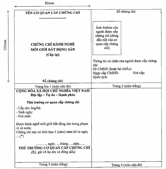 Thông tư 11/2015/TT-BXD của Bộ Xây dựng quy định việc cấp chứng chỉ hành nghề môi giới bất động sản; hướng dẫn việc đào tạo, bồi dưỡng kiến thức hành nghề môi giới bất động sản và điều hành sàn giao dịch bất động sản; thành lập và tổ chức hoạt động của sàn giao dịch bất động sản