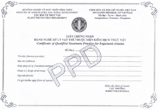 Thông tư 05/2015/TT-BNNPTNT của Bộ Nông nghiệp và Phát triển nông thôn quy định về trình tự, thủ tục cấp Giấy chứng nhận hành nghề xử lý vật thể thuộc diện kiểm dịch thực vật