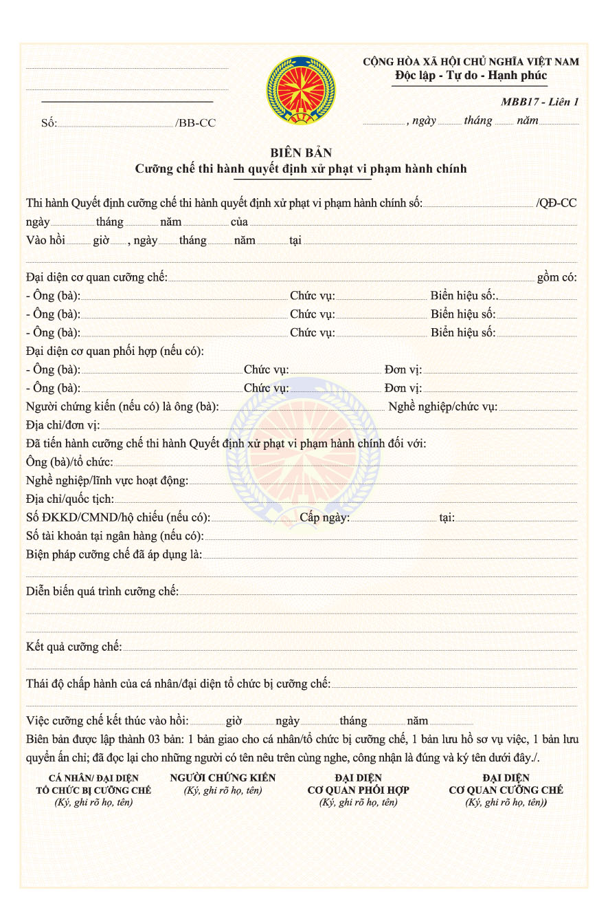 Thông tư 26/2013/TT-BCT của Bộ Công Thương quy định về mẫu biên bản, quyết định sử dụng trong hoạt động kiểm tra và xử phạt vi phạm hành chính của Quản lý thị trường