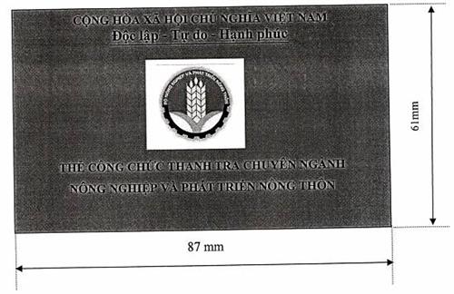 Thông tư 33/2016/TT-BNNPTNT của Bộ Nông nghiệp và Phát triển nông thôn quy định về trình tự, thủ tục tiến hành một cuộc thanh tra chuyên ngành và trang phục, thẻ công chức thanh tra chuyên ngành nông nghiệp và phát triển nông thôn
