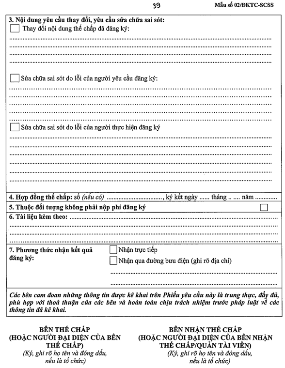 Quyết định 1183/QĐ-BTP của Bộ Tư pháp về việc công bố thủ tục hành chính được sửa đổi, bổ sung trong lĩnh vực đăng ký biện pháp bảo đảm thuộc phạm vi chức năng quản lý của Bộ Tư pháp