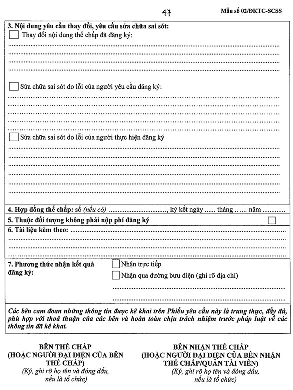 Quyết định 1183/QĐ-BTP của Bộ Tư pháp về việc công bố thủ tục hành chính được sửa đổi, bổ sung trong lĩnh vực đăng ký biện pháp bảo đảm thuộc phạm vi chức năng quản lý của Bộ Tư pháp