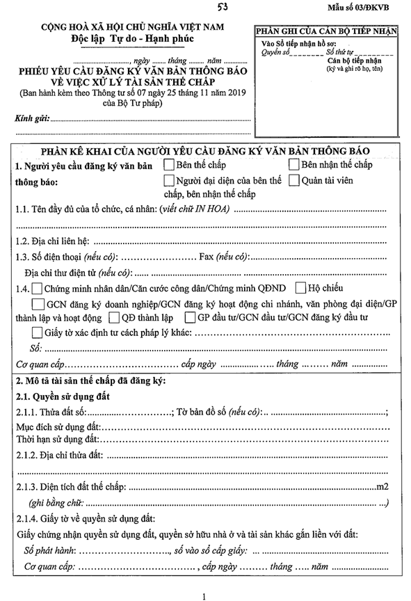 Quyết định 1183/QĐ-BTP của Bộ Tư pháp về việc công bố thủ tục hành chính được sửa đổi, bổ sung trong lĩnh vực đăng ký biện pháp bảo đảm thuộc phạm vi chức năng quản lý của Bộ Tư pháp