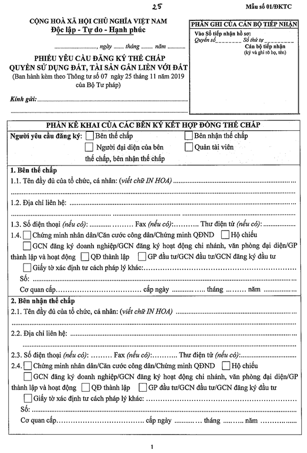 Quyết định 1183/QĐ-BTP của Bộ Tư pháp về việc công bố thủ tục hành chính được sửa đổi, bổ sung trong lĩnh vực đăng ký biện pháp bảo đảm thuộc phạm vi chức năng quản lý của Bộ Tư pháp