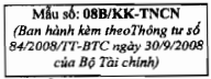 Thông tư 84/2008/TT-BTC của Bộ Tài chính về việc hướng dẫn thi hành một số điều của Luật Thuế thu nhập cá nhân và hướng dẫn Nghị định số 100/2008/NĐ-CP ngày 08/9/2008 của Chính phủ quy định chi tiết một số điều của Luật Thuế thu nhập cá nhân