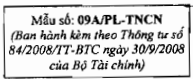 Thông tư 84/2008/TT-BTC của Bộ Tài chính về việc hướng dẫn thi hành một số điều của Luật Thuế thu nhập cá nhân và hướng dẫn Nghị định số 100/2008/NĐ-CP ngày 08/9/2008 của Chính phủ quy định chi tiết một số điều của Luật Thuế thu nhập cá nhân