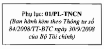 Thông tư 84/2008/TT-BTC của Bộ Tài chính về việc hướng dẫn thi hành một số điều của Luật Thuế thu nhập cá nhân và hướng dẫn Nghị định số 100/2008/NĐ-CP ngày 08/9/2008 của Chính phủ quy định chi tiết một số điều của Luật Thuế thu nhập cá nhân