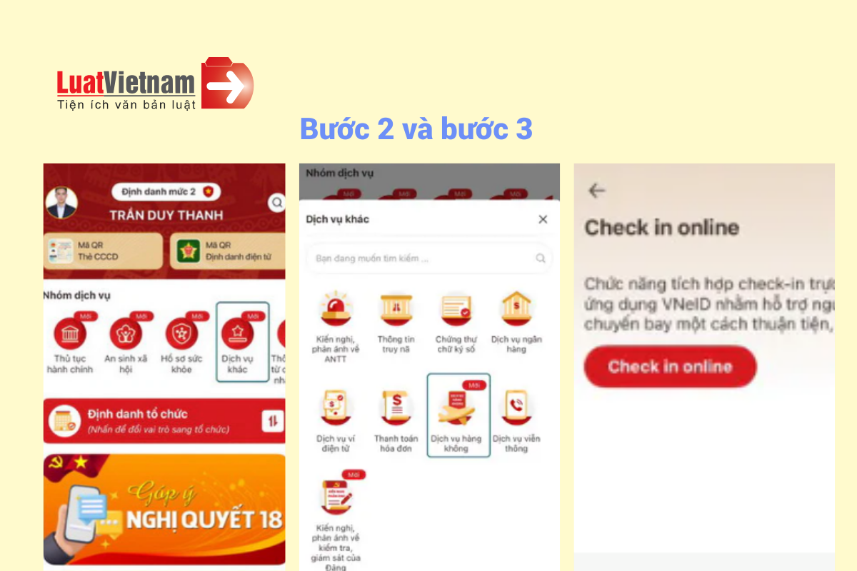 cách sử dụng VNeID khi làm thủ tục đi máy bay cách sử dụng VNeID khi làm thủ tục đi máy bay