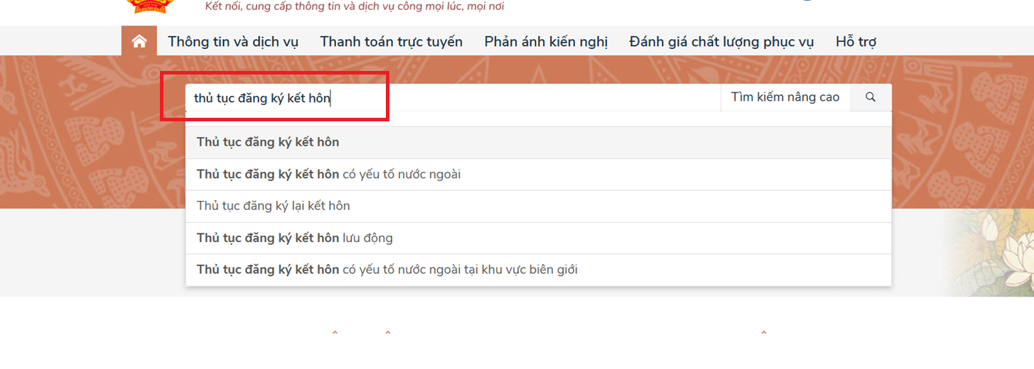 thủ tục đăng ký kết hôn online