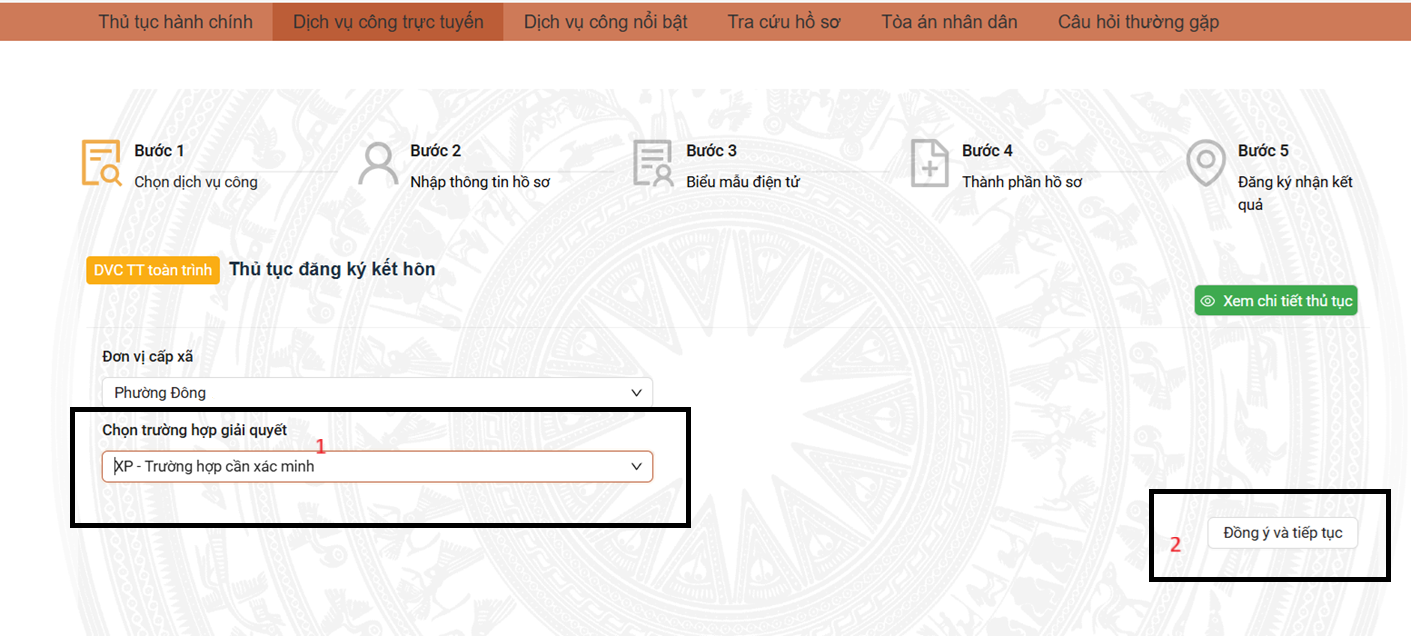 thủ tục đăng ký kết hôn online
