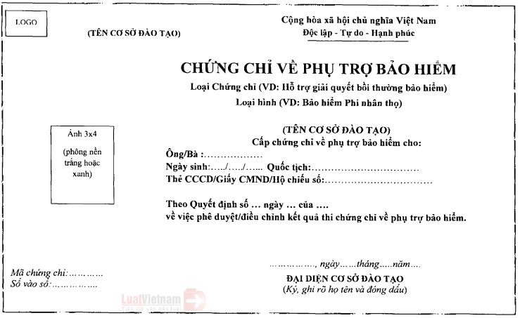 Thông tư 69/2022/TT-BTC của Bộ Tài chính quy định chi tiết về chứng chỉ bảo hiểm, chứng chỉ đại lý bảo hiểm, chứng chỉ môi giới bảo hiểm, chứng chỉ về phụ trợ bảo hiểm