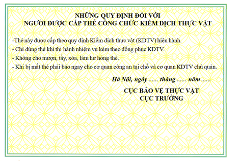 Thông tư 30/2015/TT-BNNPTNT của Bộ Nông nghiệp và Phát triển nông thôn về việc quy định trang phục, phù hiệu, cấp hiệu, biển hiệu và thẻ công chức kiểm dịch thực vật