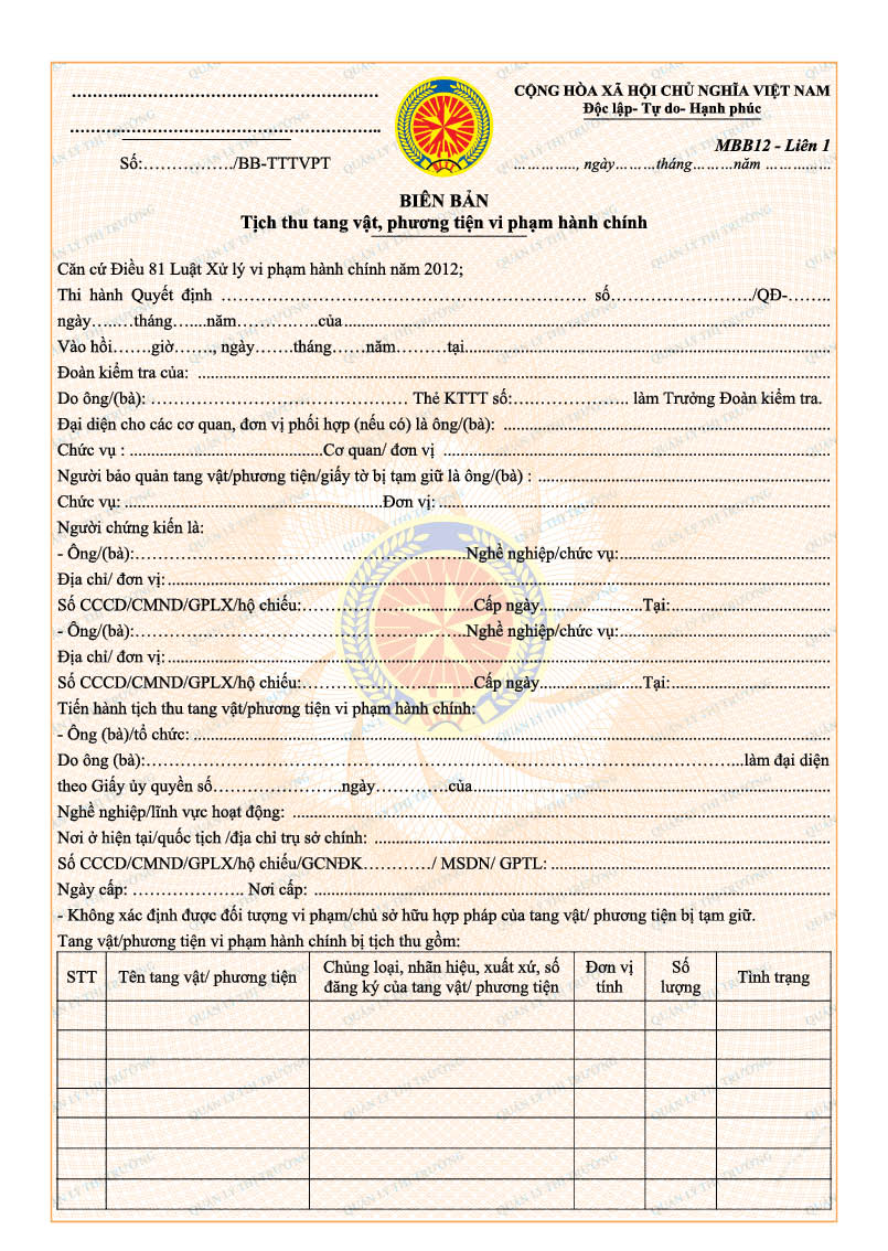 Thông tư 08/2018/TT-BCT của Bộ Công Thương về việc sửa đổi, bổ sung quy định về mẫu biên bản, quyết định sử dụng trong hoạt động kiểm tra và xử lý vi phạm hành chính của Quản lý thị trường