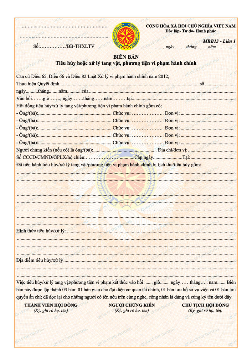 Thông tư 08/2018/TT-BCT của Bộ Công Thương về việc sửa đổi, bổ sung quy định về mẫu biên bản, quyết định sử dụng trong hoạt động kiểm tra và xử lý vi phạm hành chính của Quản lý thị trường