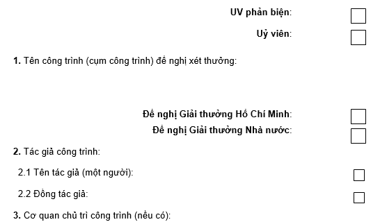 Thông tư 14/2010/TT-BKHCN của Bộ Khoa học và Công nghệ quy định chi tiết tiêu chuẩn, quy trình và thủ tục xét tặng Giải thưởng Hồ Chí Minh, Giải thưởng Nhà nước về khoa học và công nghệ