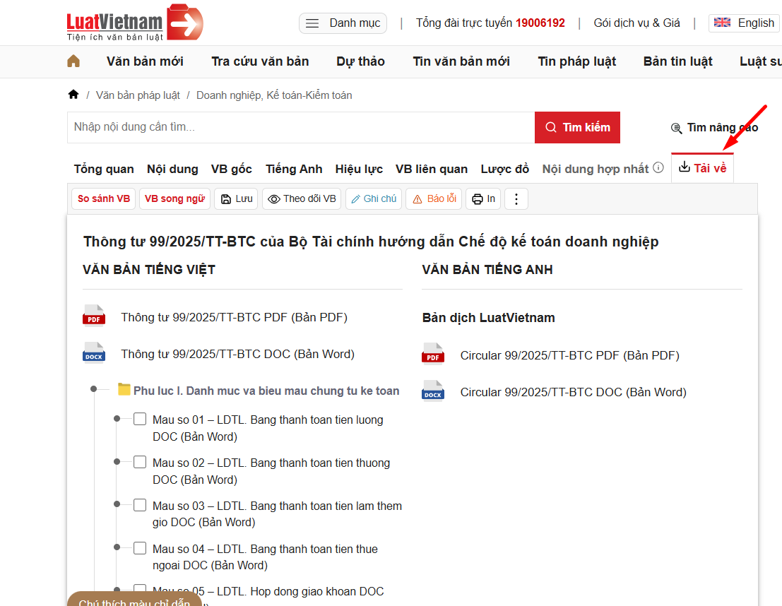 Hướng dẫn cách tải toàn bộ biểu mẫu tại Thông tư 99 về chế độ kế toán Hướng dẫn cách tải toàn bộ biểu mẫu tại Thông tư 99 về chế độ kế toán