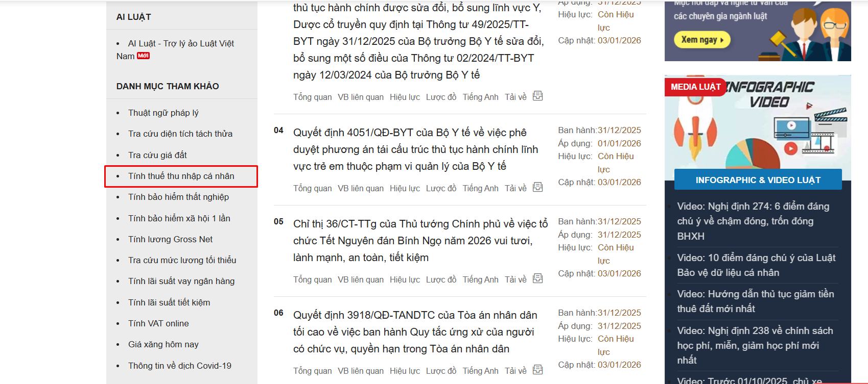 Cách tính thuế TNCN 2026