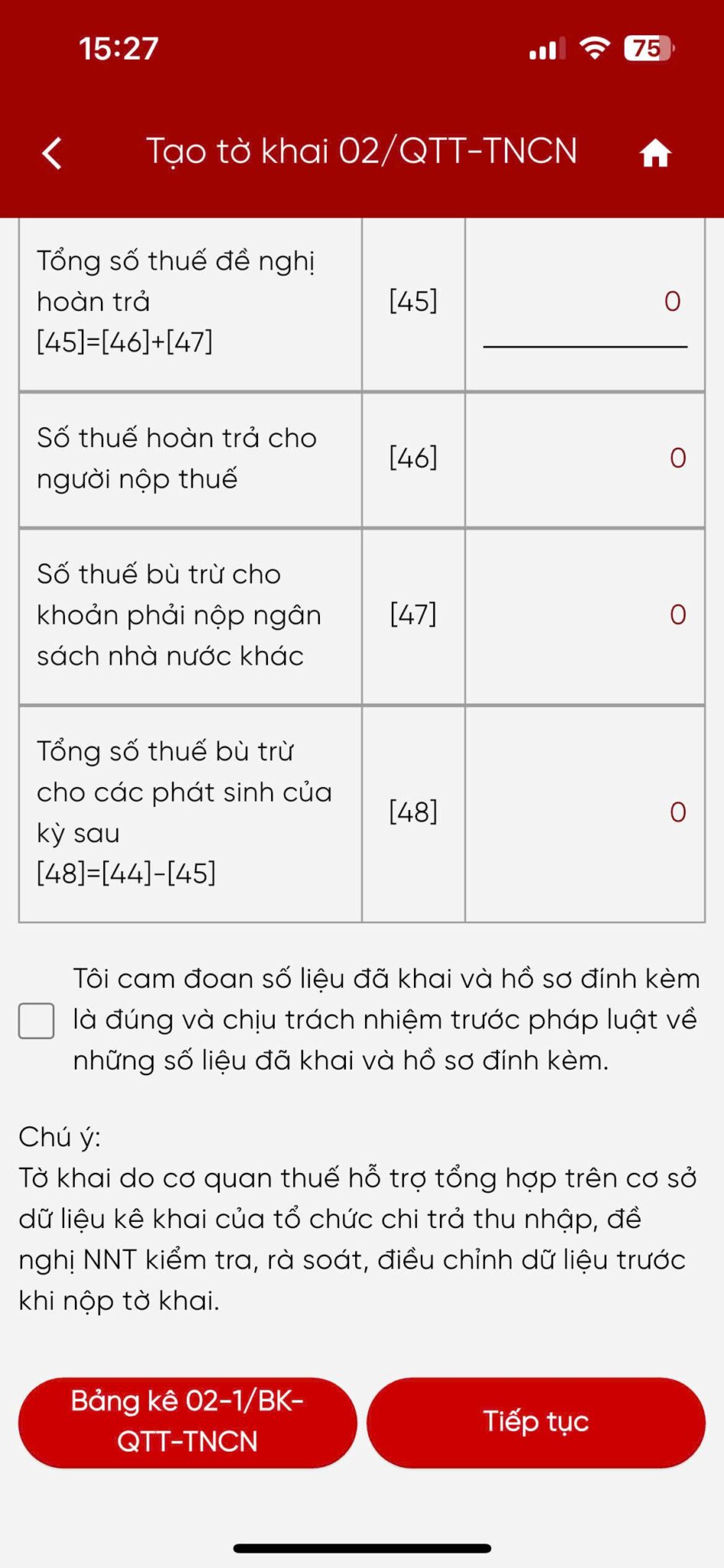 Hướng dẫn quyết toán thuế TNCN trên eTax Mobile