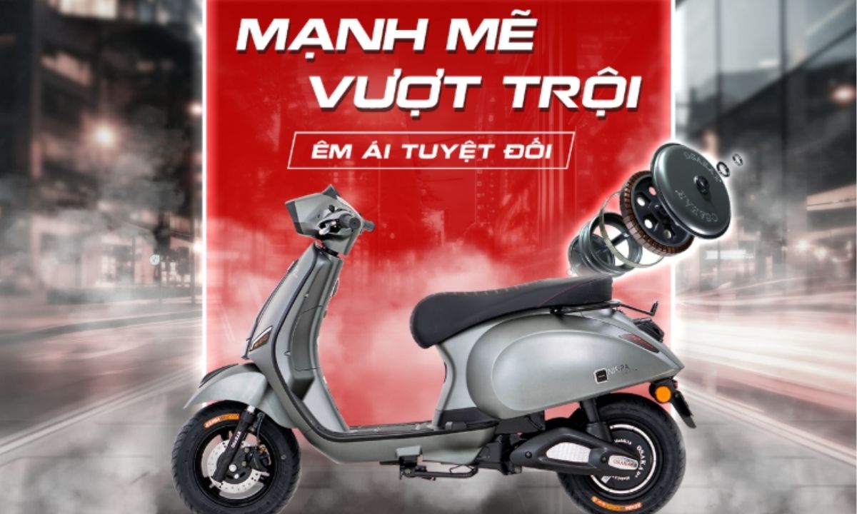 Động cơ OSAKAR 1580W mạnh mẽ mang lại hiệu suất bứt tốc ổn định và tiết kiệm năng lượng tối ưu