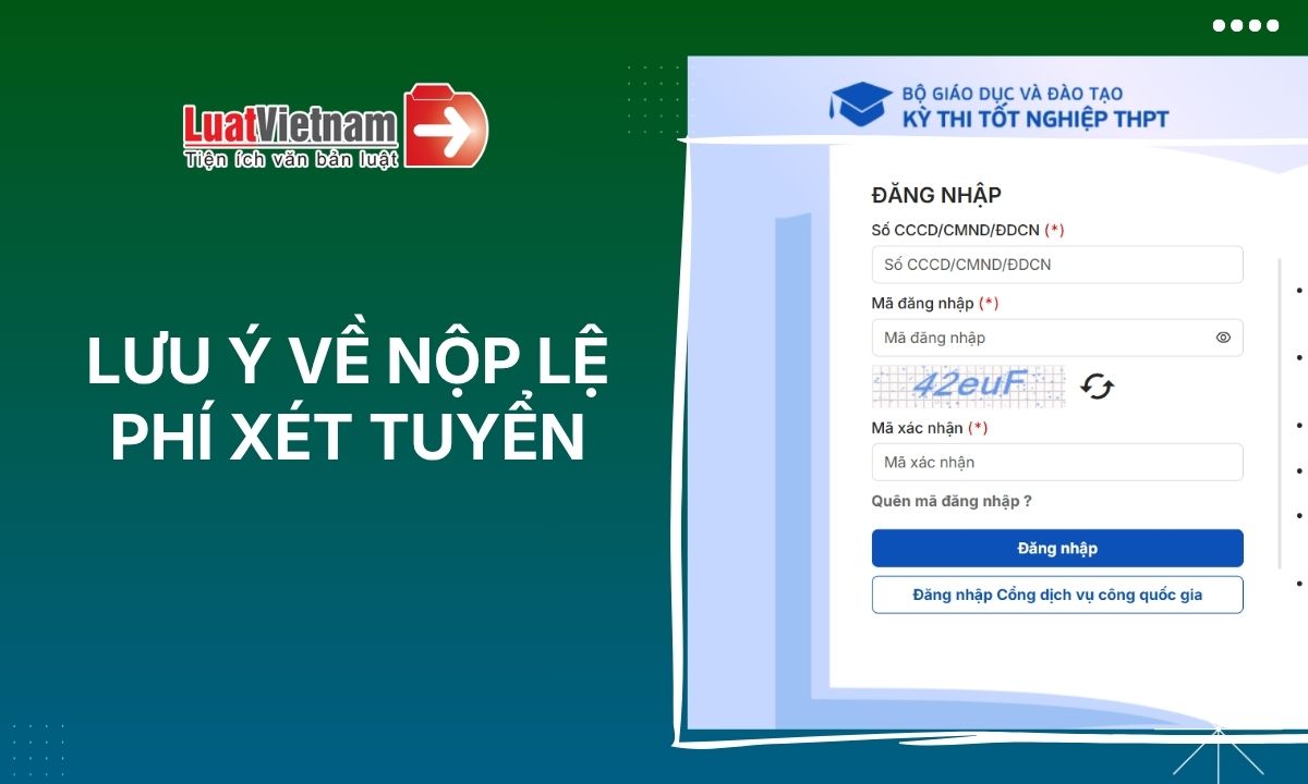 Nộp lệ phí xét tuyển đại học cao đẳng năm 2026 Nộp lệ phí xét tuyển đại học cao đẳng năm 2026