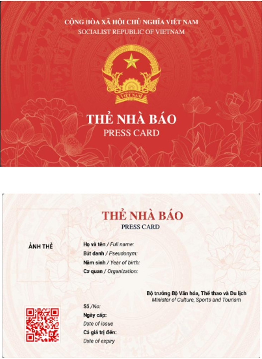 thẻ nhà báo đổi thiết kế Từ 01/7/2026, thẻ nhà báo đổi thiết kế và cách đánh số, mã QR có thêm chức năng mới theo Thông tư 19/2026/TT-BVHTTDL.
