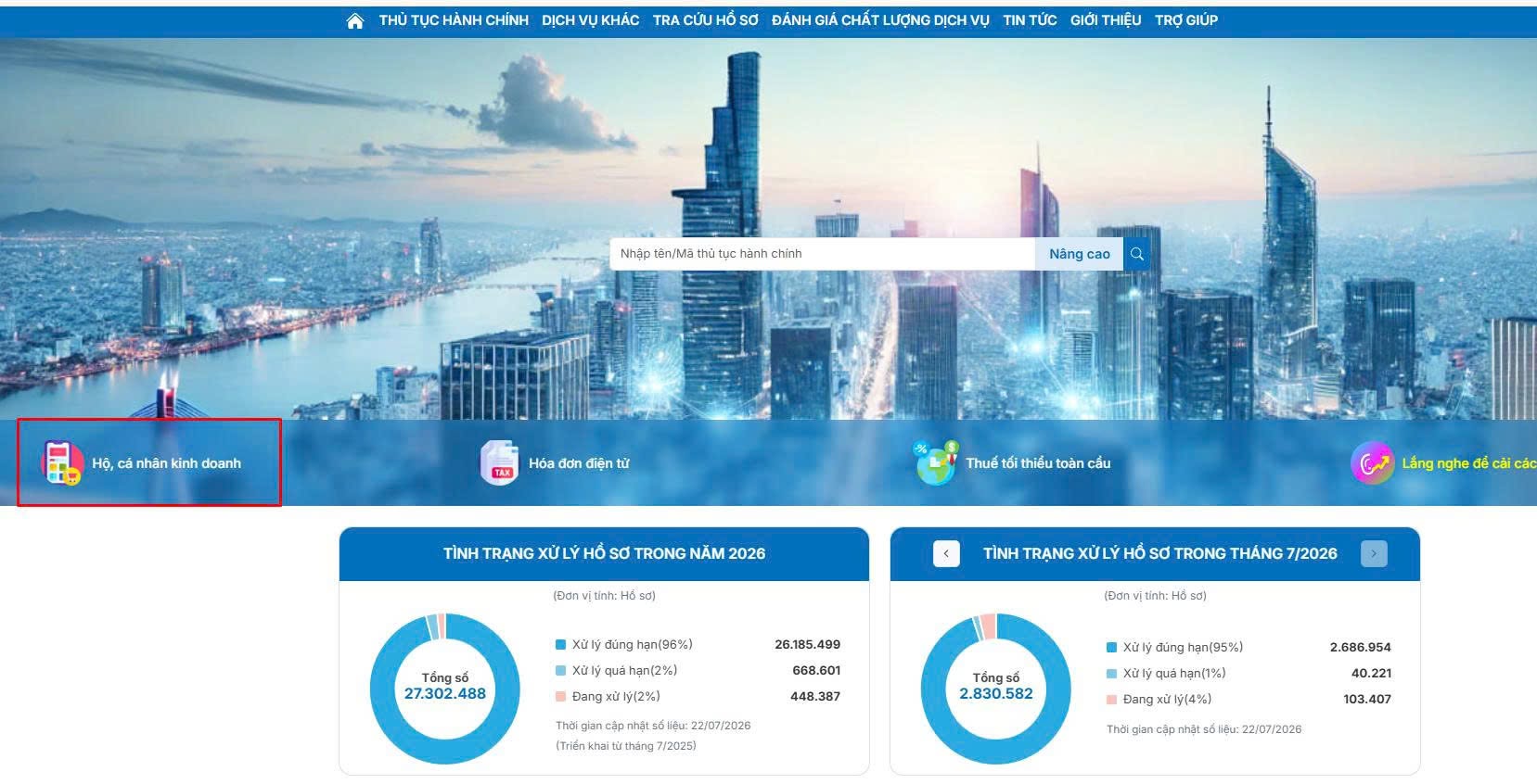 Hướng dẫn hộ kinh doanh thông báo doanh thu 6 tháng đầu năm online
