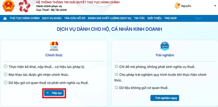 Hướng dẫn hộ kinh doanh thông báo doanh thu 6 tháng đầu năm online