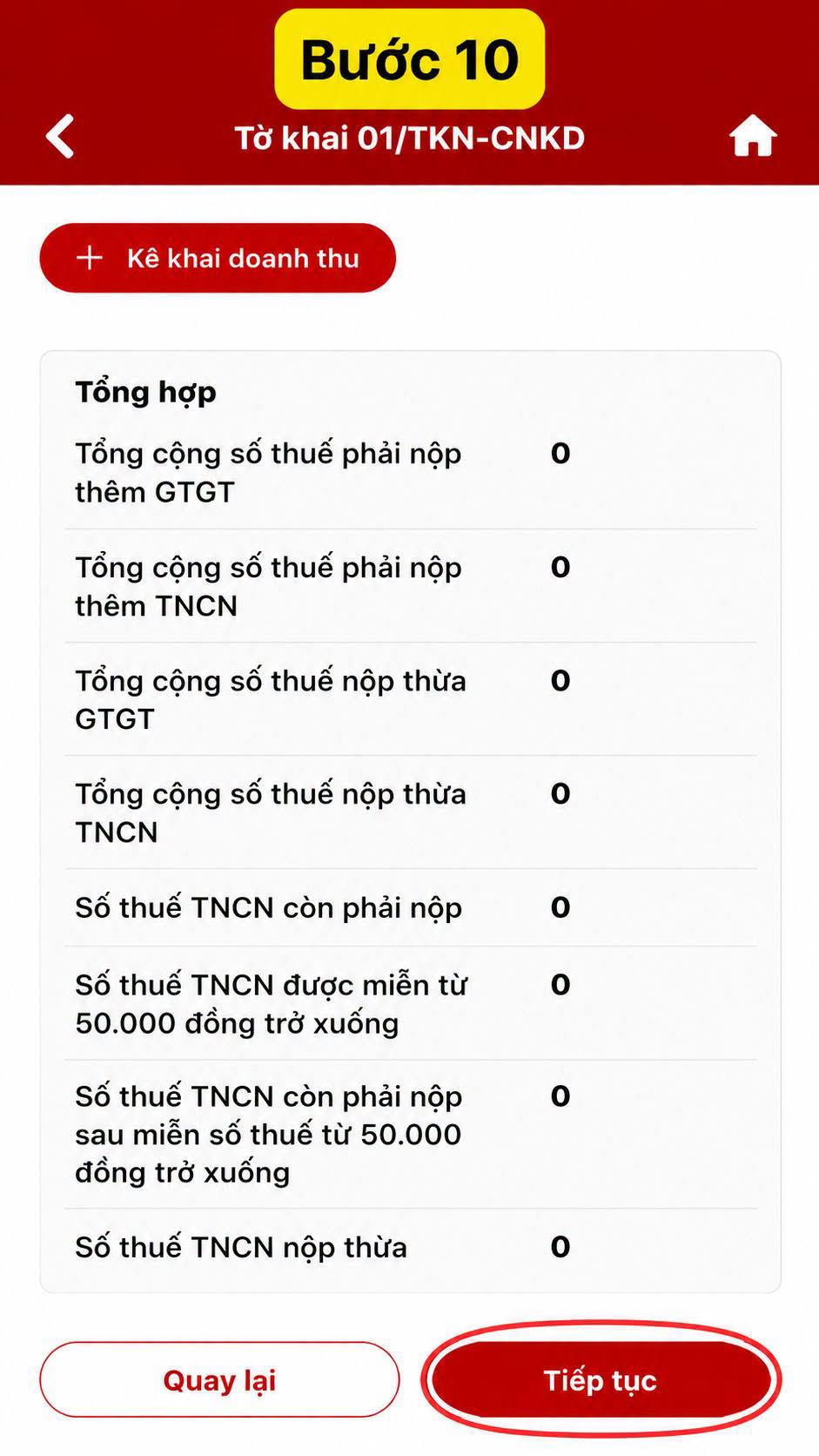 Hướng dẫn hộ kinh doanh thông báo doanh thu 6 tháng đầu năm online
