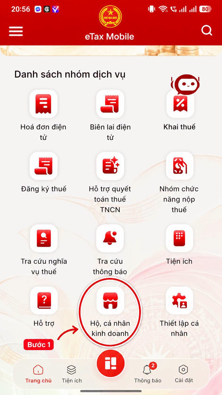 Hướng dẫn hộ kinh doanh thông báo doanh thu 6 tháng đầu năm online