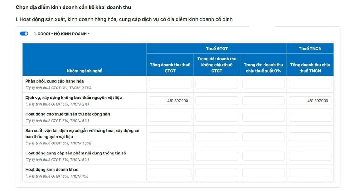 Hướng dẫn hộ kinh doanh có doanh thu năm trên 1 tỷ kê khai thuế theo quý Hướng dẫn hộ kinh doanh có doanh thu năm trên 1 tỷ kê khai thuế theo quý