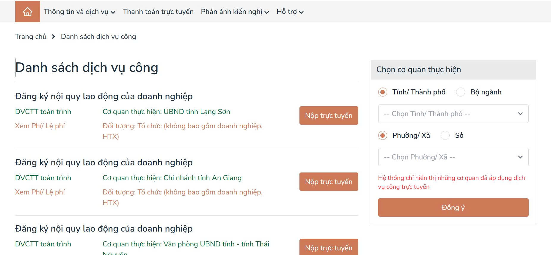 Hướng dẫn đăng ký nội quy lao động online